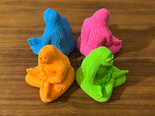 Load image into Gallery viewer, Day-Glo Bigfoot Yogi Erasers.
